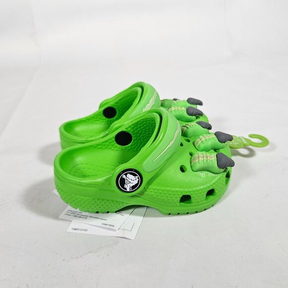 Crocs Classic I Am Dinosaur Clog Green Child Size C4 Toddler 2-3 Years Halloween - Picture 3 of 10